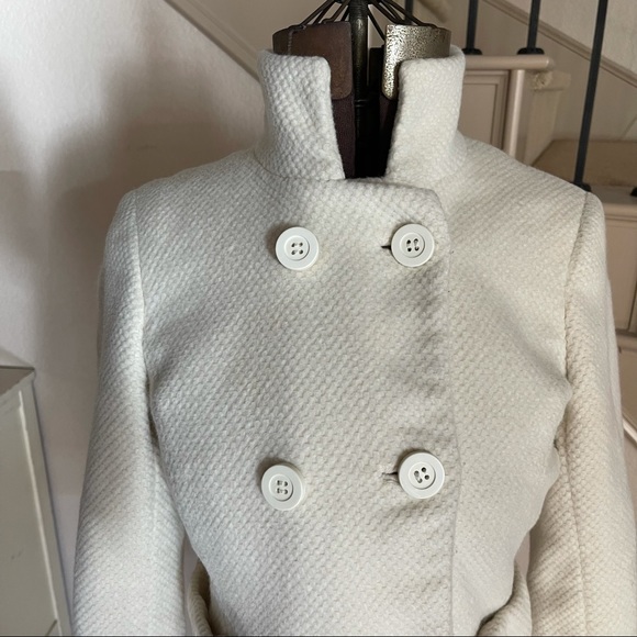 Reiss Jackets & Coats Reiss White Louise Peacoat Womens Size Xs